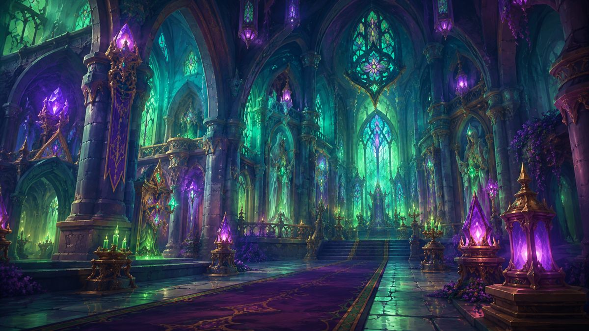 Tower dungeon scene for Mythic+ guide